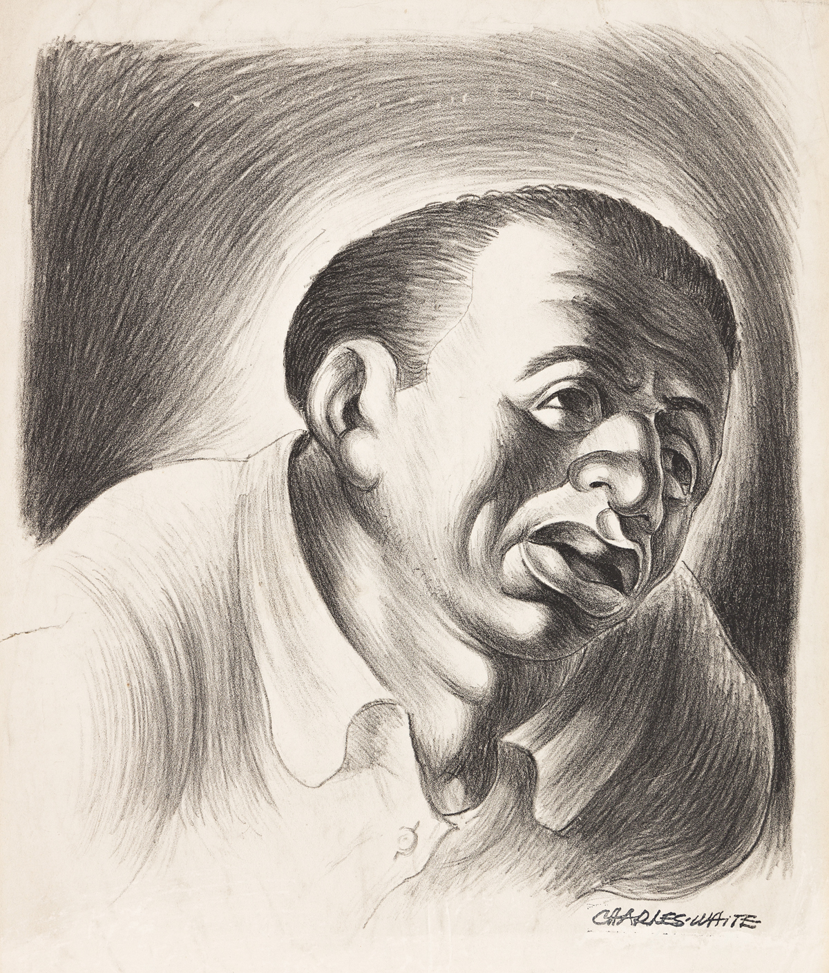 CHARLES WHITE (1918 - 1979) Head of Man - Version II (Diego Rivera).